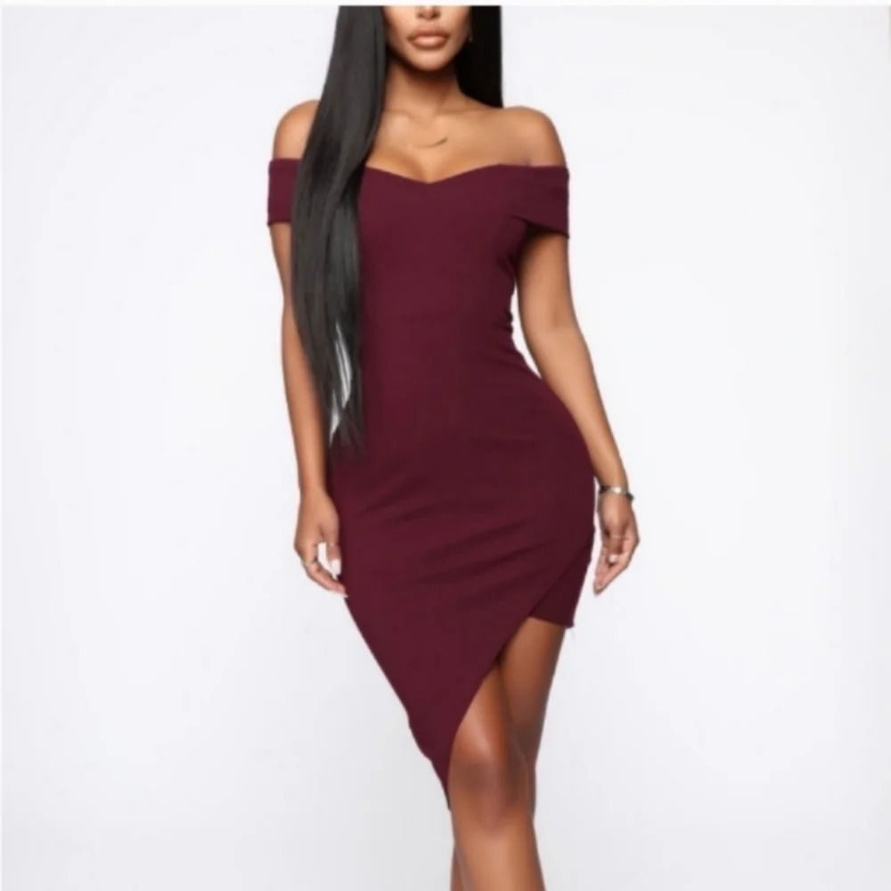 Fashion Nova black mini off the shoulder dress size medium